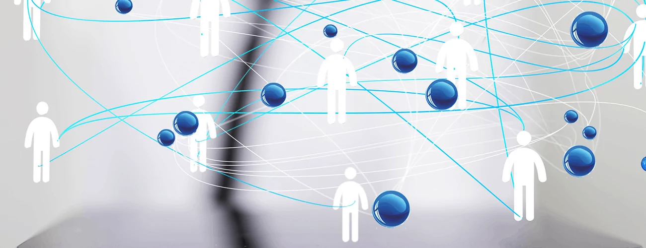 Verbundene Personen mit Linien